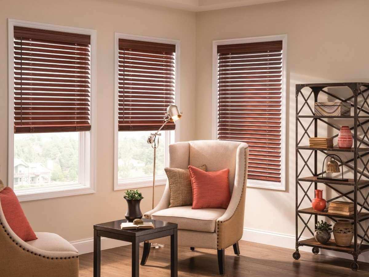Graber Wood Blinds in the living room