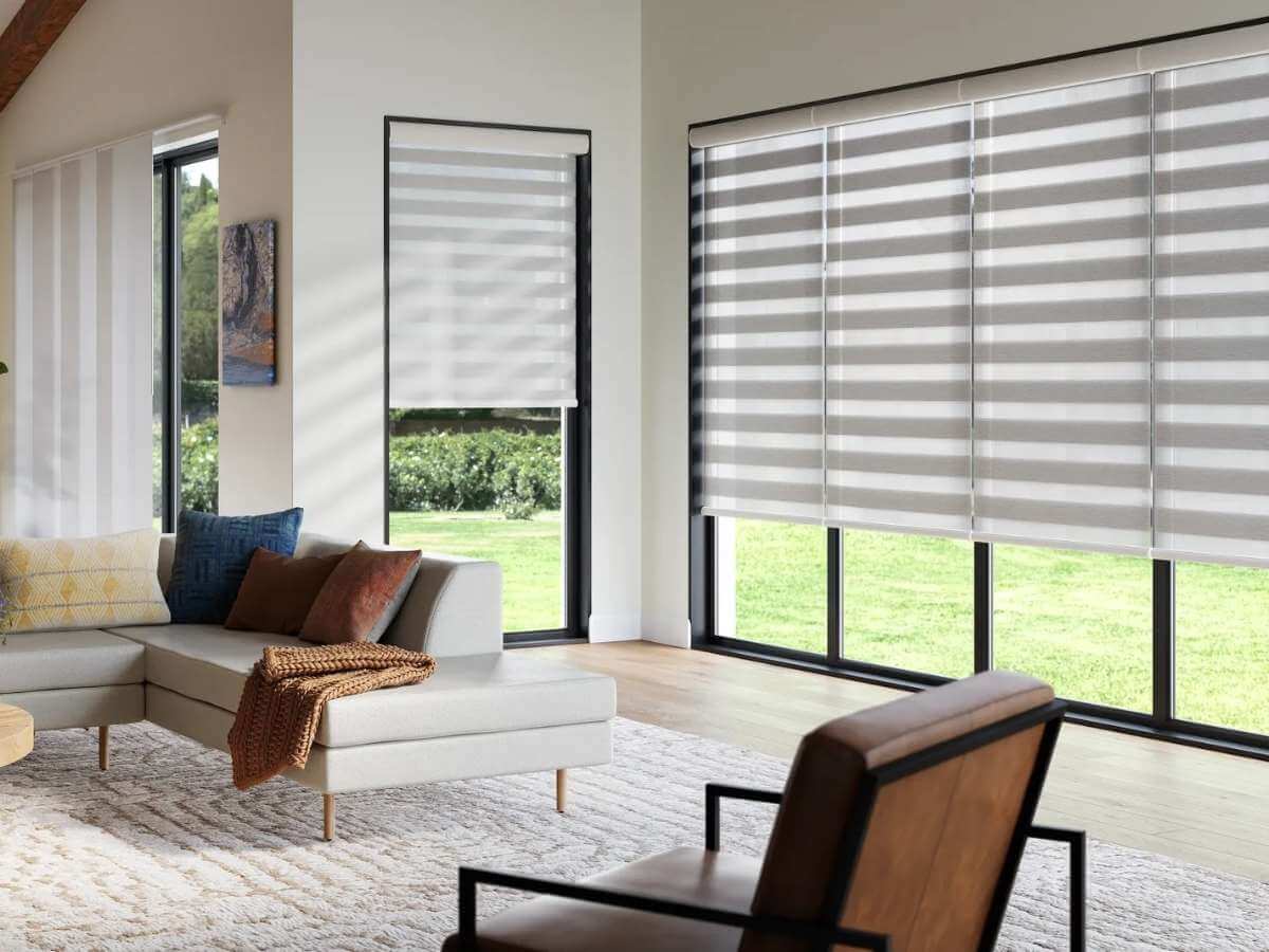 Dual Shades on sliding door