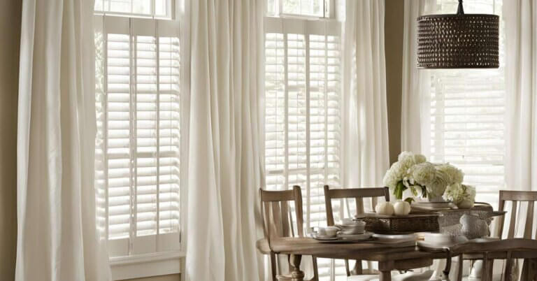 Styling plantation shutters with curtains offers endless possibilities for enhancing your home's interior design.