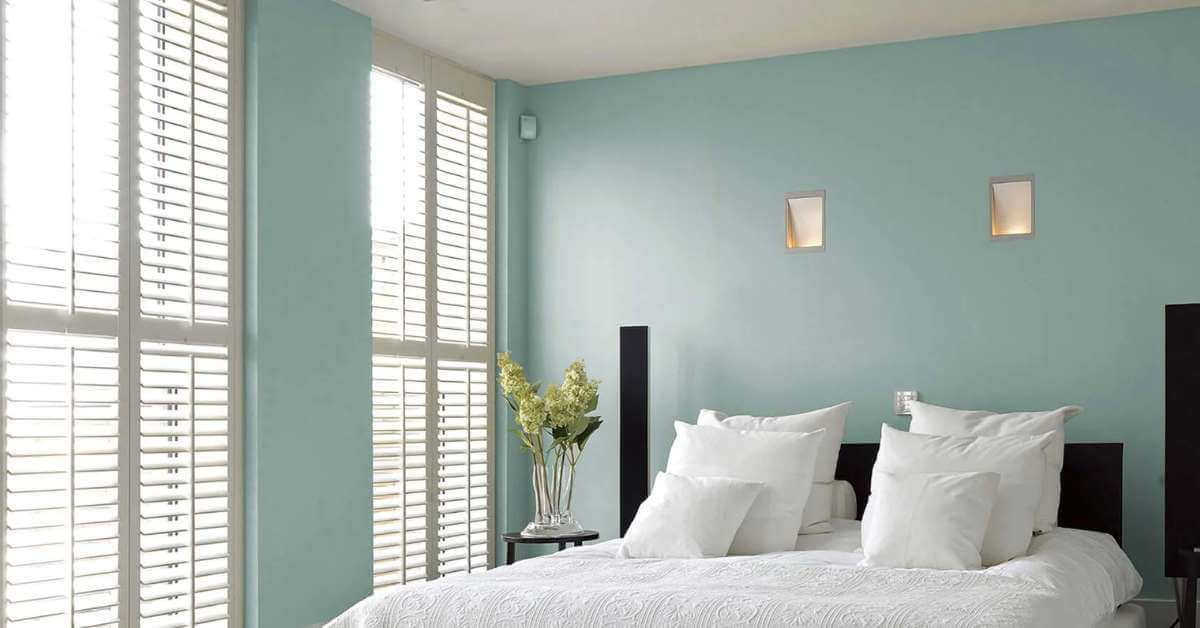 Shutters in a bedroom for new homes