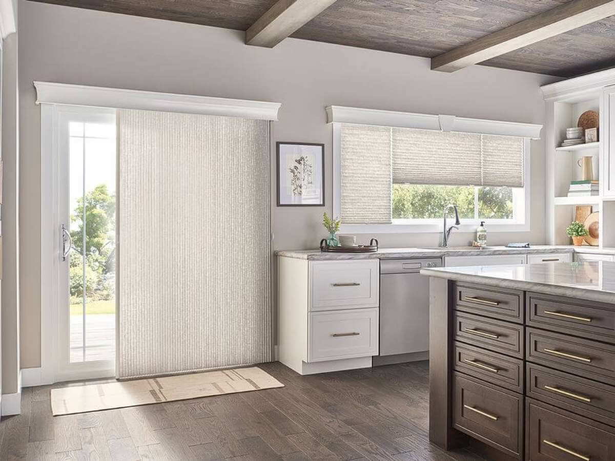 Graber Cellular Shades in Kitchen Sliding Door