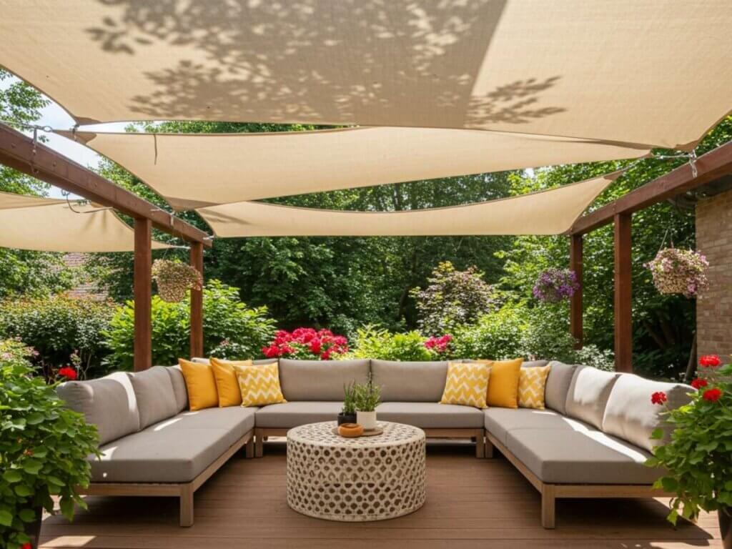 Shade Sails in Patio Seating
