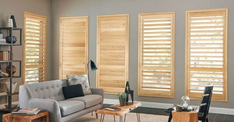 Graber Wood Shutters in Living Room