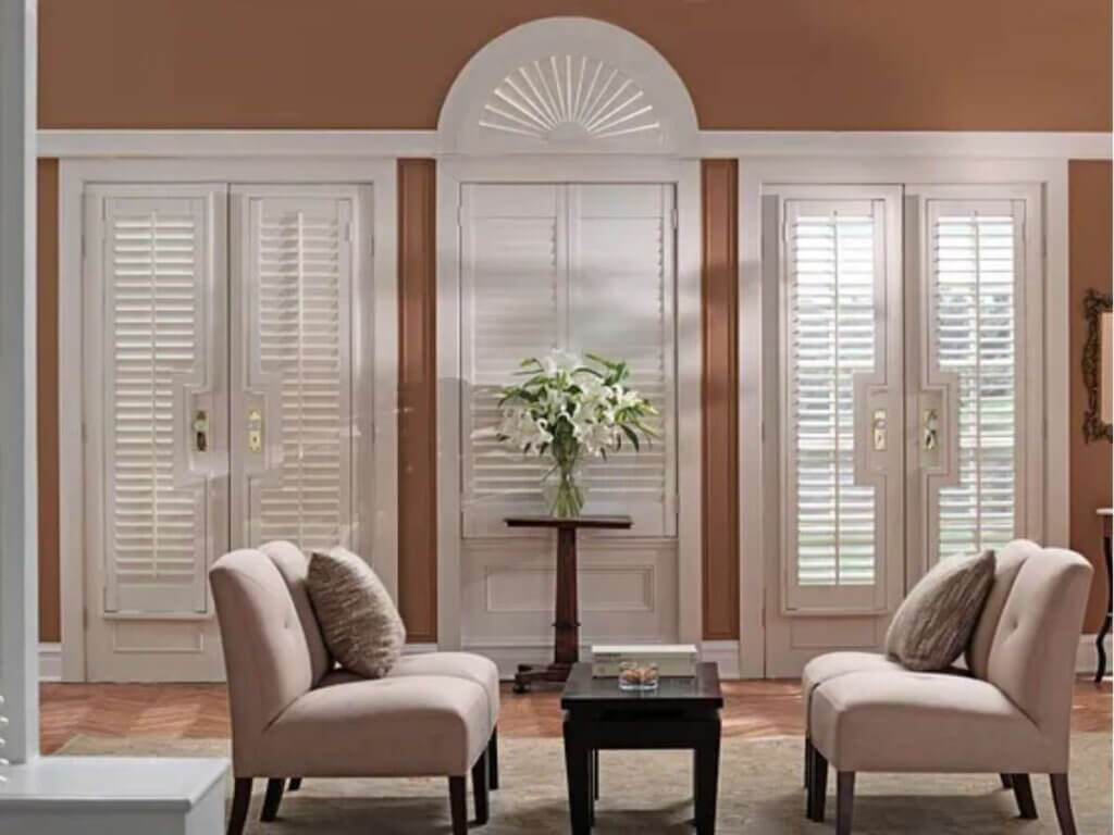 Graber Plantation Shutters in Arched Windows