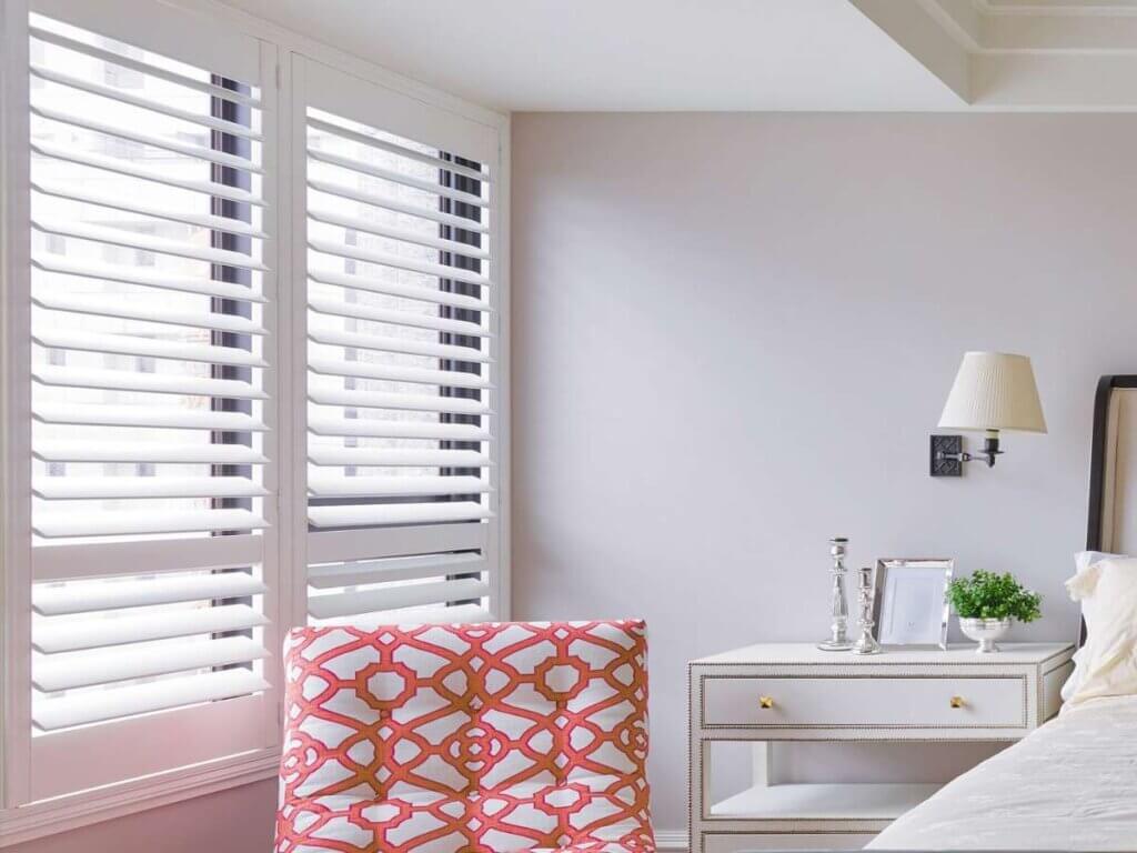 Normandy Wood Shutters in Bedroom