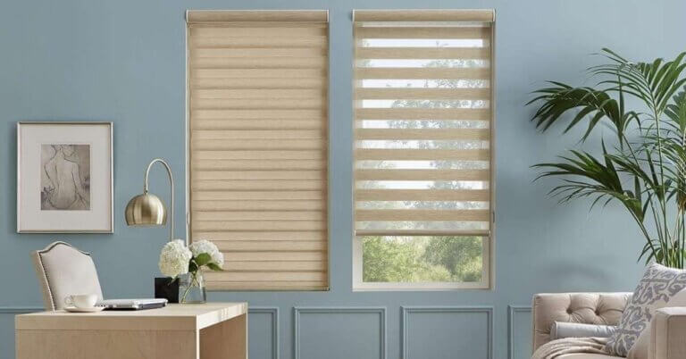 Alta Zebra Shades in Home Office