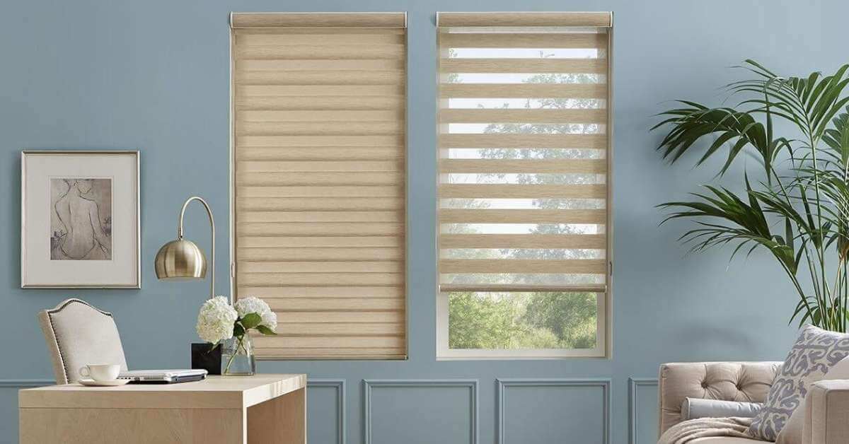 Alta Zebra Shades in Home Office