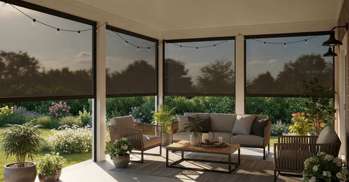 Solar Shades in A Patio