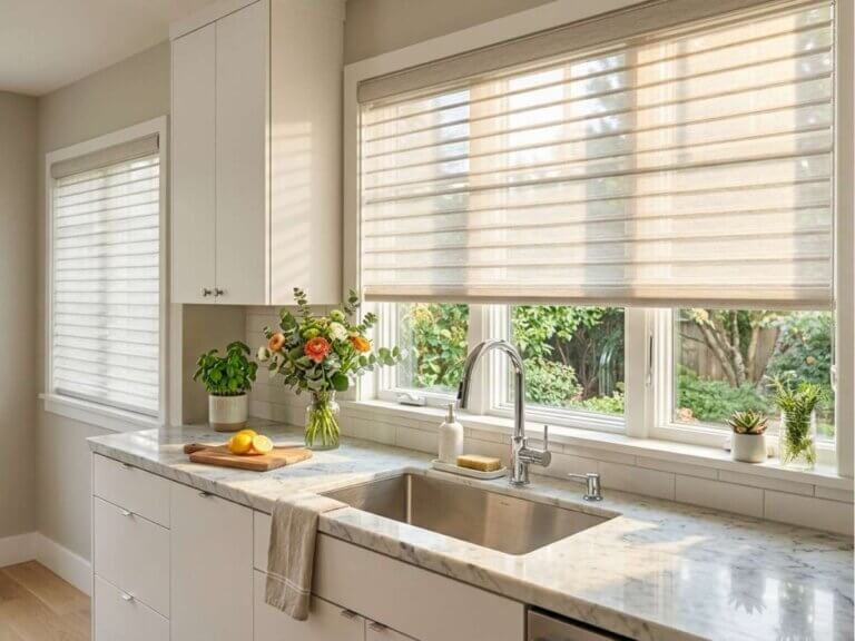 Kitchen with Sheer Shades