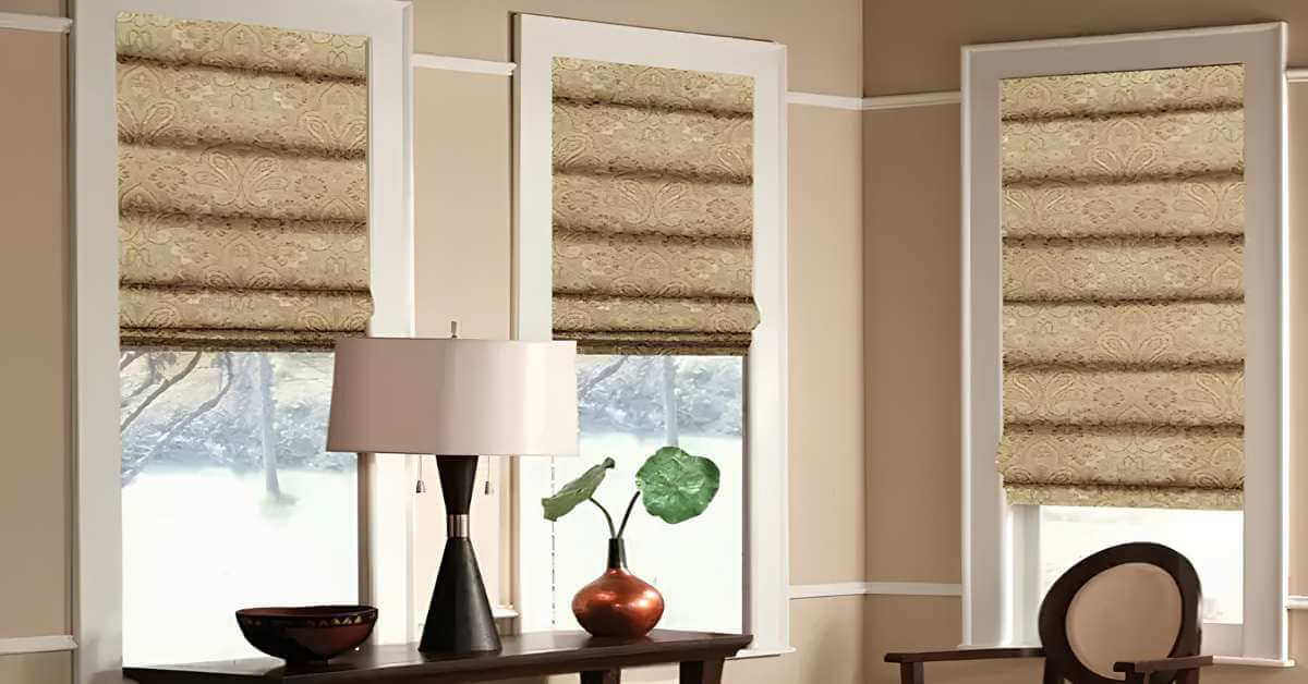 How To Style Bold Patterned Roman Shades in Neutral Spaces